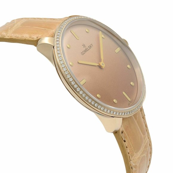 Gomelsky Audry Steel Tan Dial Diamond Bezel Quartz main image 5